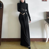 New Women's High-Necked Lace Clad Tops In Autumn