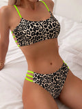 2025 New Sexy Leopard Print Split Two Sets Of Sexy Bikini