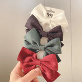 Solid Colors Cotton Hair Bows With Clip For Cute Girls Hair Clips Handmade Hairpins Barrettes Kids Hair