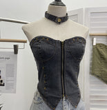 Vintage Babes Cowboy Breast Sling Sling Vest Sexy Sleeveless Hanging Neck Sleeveless Topie Girl