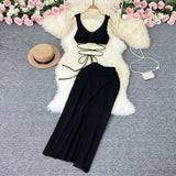 Zingj Holiday Fashion Suit Women's Vest With High Waist Slit Wrapped Hip Skirt