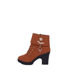Size 2025 Autumn And Winter New High-Sc Coarse And Short Boots Women Zipper Short Boots Waterproof Table Thick Bottom Water