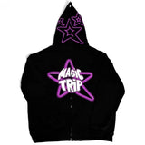 Hoodie Star Print Goth Punk Sweatshirt Sport Coat Pullover Gothic Long Sleeve Oversized Hoodie Y2k Jacket Women's