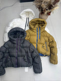 Station Hot Hoodie Short Down Jacket Female 2024 New Thick Double Zipper White Duck Velvet Bread Coat-Outfit