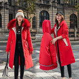 2021 New Winter Jacket Women Coat Removable Long Fashion Hooded Warm Parkas Female Thick Fur Liner Winter Coat