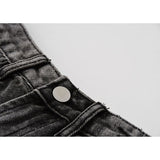 Black Grey Shorts Jeans Vintage Street Ripped Wide Leg High Waist Casual Fashion Baggy Denim Hot Pants Ladies