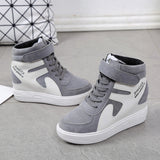 New Korean Version Of The Fashion Magic Stick Thick Soles Of High-Pine Cake Shoes High-Top Shoes Color Frosted Leather Casual