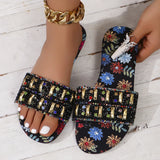 Zingj Flat Slippers Female 2024 Summer New Print Wear Fashion Large Size