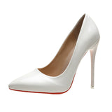 Zingj Shoes Women 2023 New Women's Shoes Autumn Pointed Shallow High Heels Women's Plus Size Work Shoes Women- Outfit