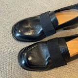 Zingj British Style Small Leather Shoes Shoes Female Black Thick Heel Single Shoes-Outfit
