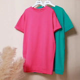 2021 Fashion Sweatshirt Dress robe femme Woman Short Sleeve Straight Mini Dress Loose Blouses Solid