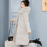 Medium And Long Cotton-Padded Clothes Female 2024 Winter Dress New Large Size Down Cotton Clothes Women's Fat Mm Loose Show Thin Cotton-Padded Jacket And Fat-Outfit