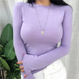 Summer Top Sexy T Shirt Women 2021 Elasticity Korean Style Woman Clothes Slim Tshirt Female Casual Long Sleeve