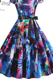 Print Halloween Women 2023 Summer O Neck Short Sleeve Party Robe Femme Elegant Vintage