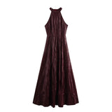 Spring Women's Waist Cover Hanging Neck Sleeveless Long Fan Flute