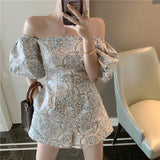 Zingj Tile Print Jumpsuit Female Summer 2023 New Thin Square Neck