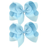 6'' Solid Color Grosgrain Ribbon Bows Hair Clips For Cute Girls Large Handmade Hairpins Barrettes Kids Hair