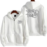 Letter Print Hoodies Men Y2K New Street Hip-Hop Zipper Sweatshirt Couple Loose Hoodie Cardigan Unisex Casual Tops