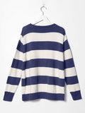 Striped Crew Neck Knit Sweater-Outfit