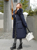 Winter Jacket Women New 2022 Hooded Warm Jacket Female Long Parkas Artificial Fur Collar Women Winter Coat