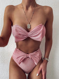 Zingj New Swimsuit Hot Swimsuit Women's Split Bright Silk Bikini
