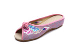 Zingj Spring / Summer Style Linen Embroidered Fish Mouth Wearing Cool Drag Plate Buckle Cloud Head Butterfly Embroidered Women's
