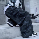 Streetwear Cargo Hip Hop ArmyGreen Baggy Camo Harem Trousers Sweatpants Camouflage Pants High Waist Alt Joggers for