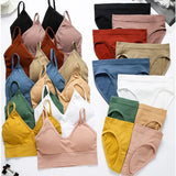 Lingerie Seamless Tops Set Low-waist Panties Women Wireless Underwear Suit Soft Padded Bras Set Backless Bralette