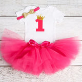 Year Girl Baby Birthday Dress Summer New Cotton Kids Baby Clothes First 1st Birthday Christening Dresses For Toddler