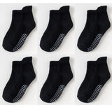 Pairs/lot 0 to 6 Yrs Cotton Children's Anti-slip Boat Socks For Boys Girl Low Cut Floor Kid Sock With Rubber Grips Four