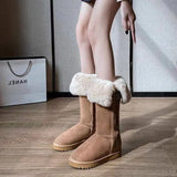Fur Integrated Fashion In The Sleet Snow Boots Women 2025 New Thick Cotton Boots Golden