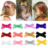 Velvet Hair Bows For Girls Solid Knot Hair Clips Baby Boutique Hairgrip Handmade Barrettes Headwear Hair Accessories