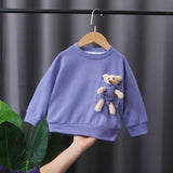 Autumn Toddler Baby Girl's T-shirts Sweater Boy's Long Sleeve Tops Kids Sweatshirt Bear T Shirts Sport Children