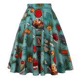 Summer Midi Skirt Runway Vintage Rockabilly Sundress Red Womens Sexy Pinup 50S Cotton Polka Dot Pattern Skater