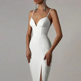 Bandage Dress 2022 Summer Purple Elegant Dresses for Women Black White Sexy Evening Party Club Dress Bodycon High