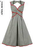 Cotton Vintage Flare Dress Casual Sundress Women Sleeveless Large Swing 1950s 60s Retro Floral Print Rockabilly