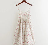 Women 2021 Summer Floral Printed Beach Dress A-Line Cotton Dress Sexy Backless Mini Dresses