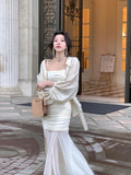 Elegant Straps Dress Women 2023 Summer New Fashion Evening Party Ladies Vestidos Vintage Sexy Slim Female Midi