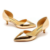 Cm Fine Tip Pointed Sandals Low Heel Low-Size Single-Shoe Women's Two-Siped Hollow Women's Shoes Wedding