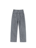 Waist Grey Ripped Jeans Women Streetwear Baggy Harajuku Wide Leg Jeans Female Trousers 2023 Vintage Straight Long