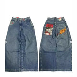 Zingj Wide-Legged Jeans Street Hip-Hop Personality Y2K Straight Casual Pants 211-1-Outfit