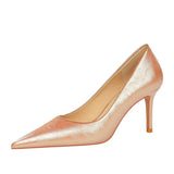 Zingj Vintage Fashion Women's Shoes Banquet High Heels Spring And Autumn Heels With High Heels Shallow Pointed Single