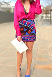 Print Women Skirt High Waist Short Skirts Woman Fashion 2023 Vintage Mini Skirt Y2k Streetwear Summer Elegant