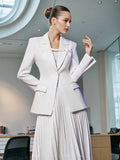 Fashion Commuting Style Suit 2025 New Texture V-Neck Design White High-End Blazer