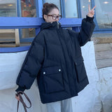 Korean Loose Puffer Jacket Oversize Women's Short Winter Female Coat Women Thickened Parka Feminina Harajuku Outerwear
