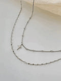 Double Layered Star Charm Necklace- Outfit