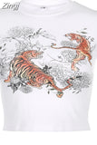 Fashion Letter Printed Short Sleeve Vintage Crop Top 2023 Summer Women Sexy Skinny T Shirt Female Streetwear Tee