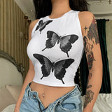 Printed Harajuku Short Sleeve Crop Top T Shirt Fashion Summer Hip Hop Basic T-shirt Women Casual 90s