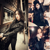 Zingj Female 2024 New Women's Pu Spring And Autumn Korean Version Slim Motorcycle Lady Leather Large Size Coat