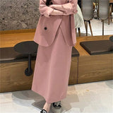 Zingj Version Suit Female Pink Suit Jacket Tea To Wear A Skirt Capable Temperament New Two Korean